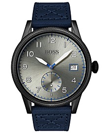 Men's Legacy Blue Leather Strap Watch 44mm