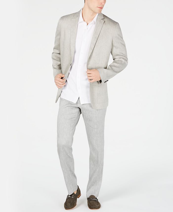 Alfani Men's Herringbone Stretch Linen Blazer, Created for Macy's Macy's