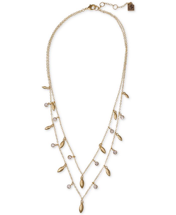 Laundry by Shelli Segal GoldTone Crystal TwoLayer Statement Necklace