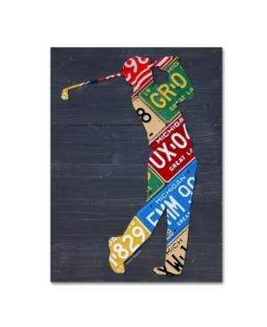 Trademark Global Design Turnpike 'golfer License Plate Art' Canvas Art In Multi