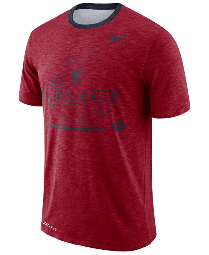Nike Men's St. Louis Cardinals Dry Slub Stripe Logo T-Shirt - Macy's