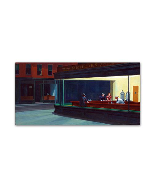 Trademark Global Edward Hopper Nighthawks Canvas Art 32 X 16