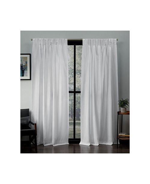 Exclusive Home Loha Linen Pinch Pleat Curtain Panel Pair 27 X 84