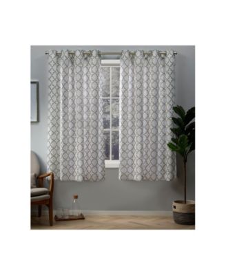 Exclusive Home Helena Printed Sheer Grommet Top Curtain Panel Pair, 54 ...