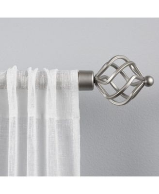 Exclusive Home Jetson 1" Curtain Rod And Coordinating Finial Set Gunmetal Adjustable 66 120