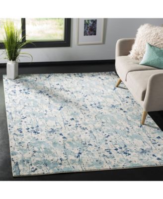Evoke EVK284 Ivory and Blue 5'1" x 7'6" Area Rug