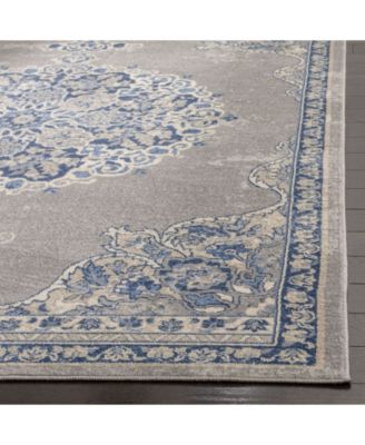 Brentwood BNT867 Light Gray and Blue 5'3" x 7'6" Area Rug