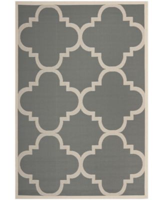 Courtyard CY6243 Gray and Beige 5'3" x 7'7" Sisal Weave Outdoor Area Rug