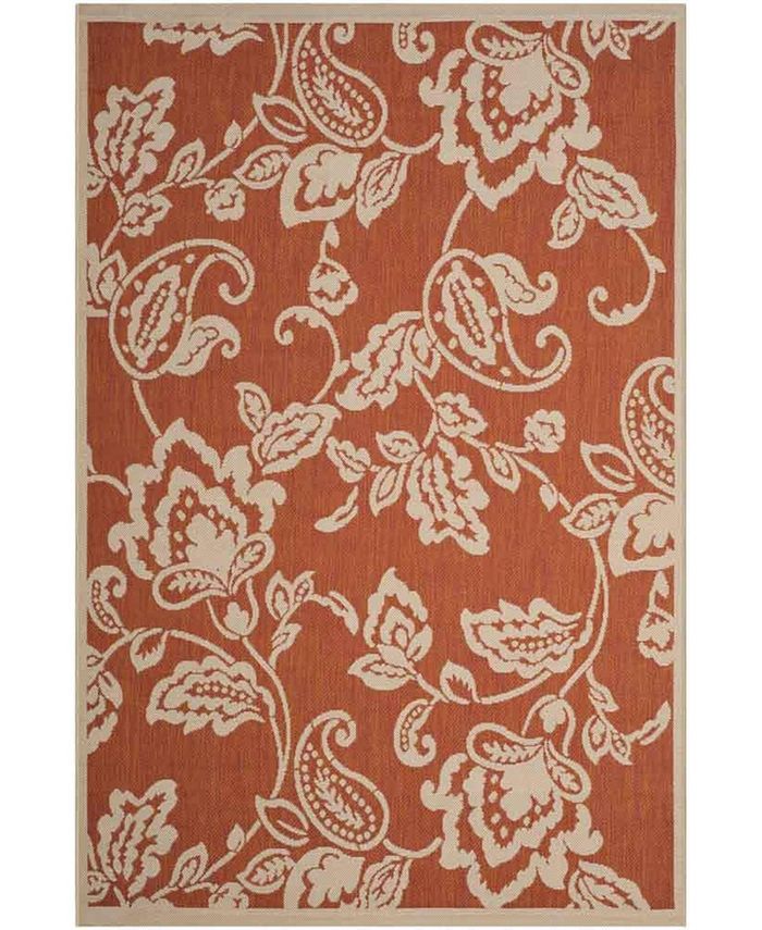 Martha Stewart Collection Terracotta and Beige 5'3" x 7'7" Area Rug
