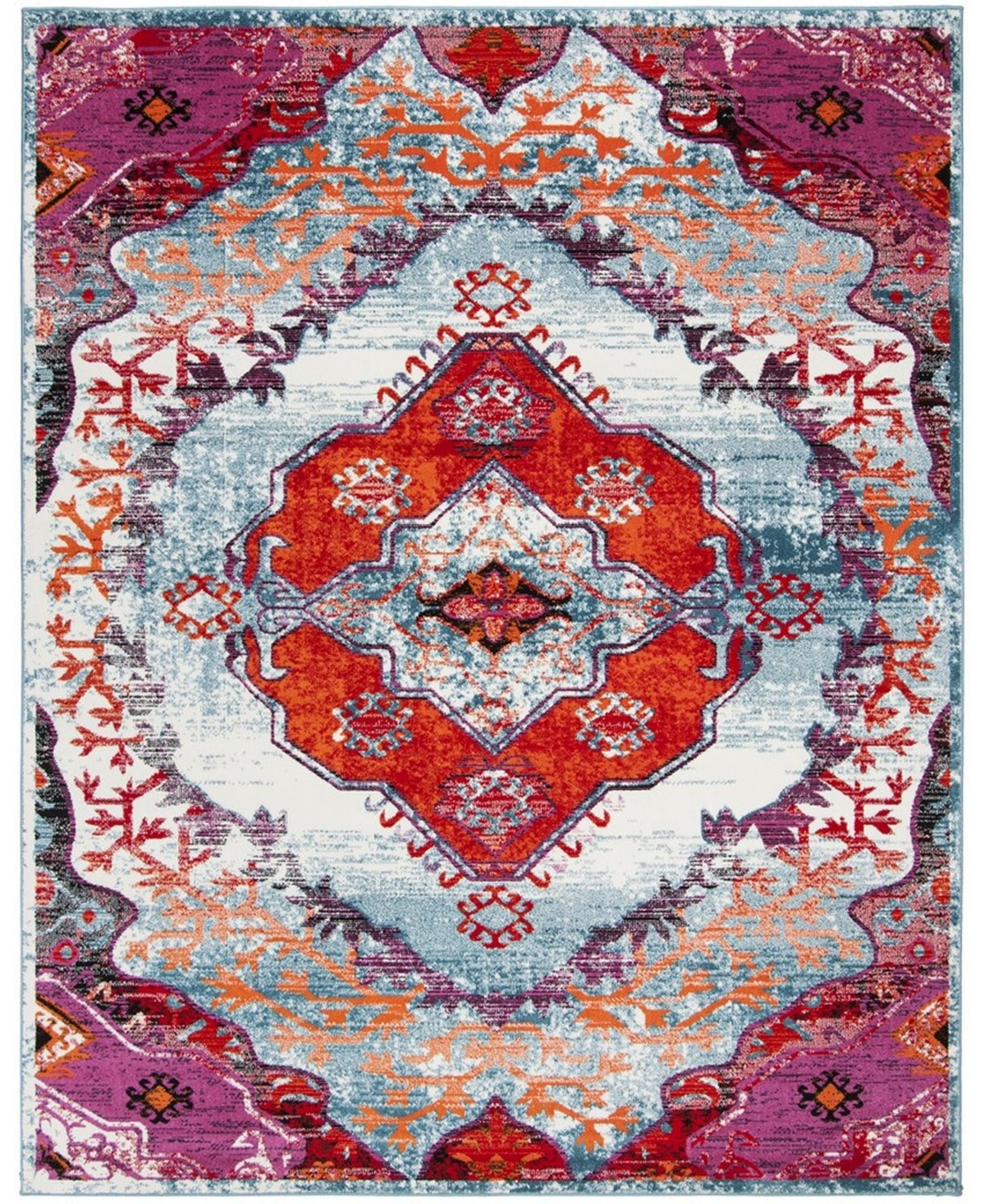Safavieh Cherokee Light Blue and Fuchsia 8' x 10' Area Rug - Light Blue