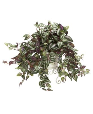 Nearly Natural - Wandering Jew w/ Metal Planter Silk Plant