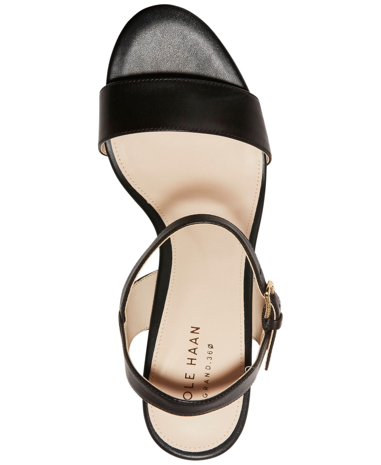 Женские сандалии Cole Haan Josie Block Heel, цвет: Чёрный кожаный — фото 4