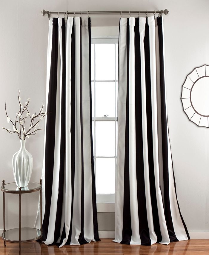 Lush Décor - Wilbur Stripe Room Darkening Window Curtain Sets