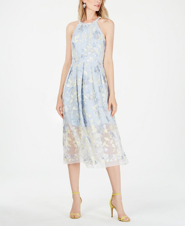 Vince Camuto Embroidered Fit Flare Dress Jacquard Dress Vince Camuto  Embroidered Fit Flare Dress Midi Dress