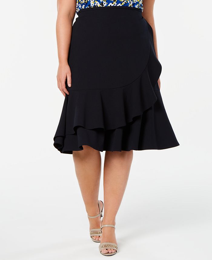 Calvin Klein Plus Size Ruffled Skirt - Macy's