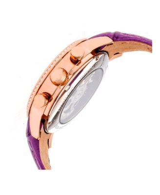 Beatrice Automatic Purple Leather Watch 38mm