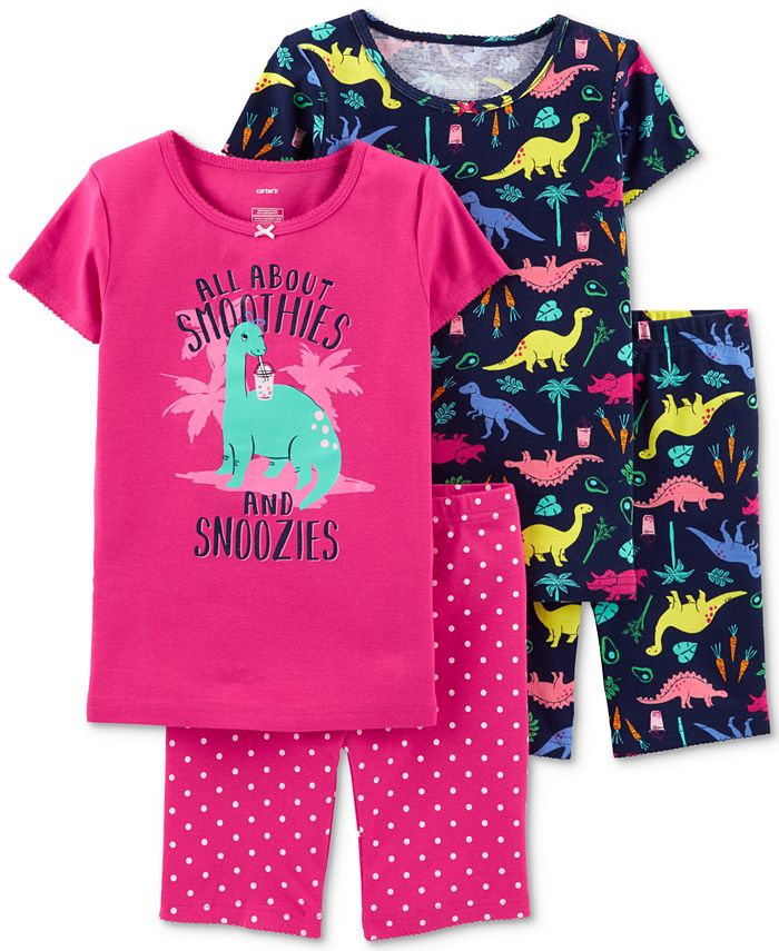 Carter's Little & Big Girls 4Pc. Cotton Dinosaur Pajamas Set Macy's