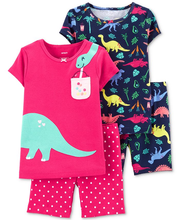 Carter s Baby Girls 4 Pc. Cotton Dinosaur Pajamas Set Macy s
