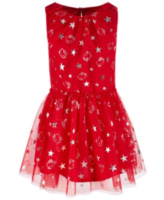 Hello Kitty - Toddler Girls Foil-Print Mesh Dress