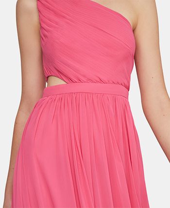SALE One Shoulder Chiffon Gown Size 12 Style 637 main image 0