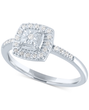 image of Diamond Cluster Halo Ring (1/8 ct. t.w.) in 10k White Gold