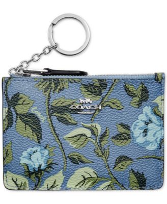 coach blue floral wallet