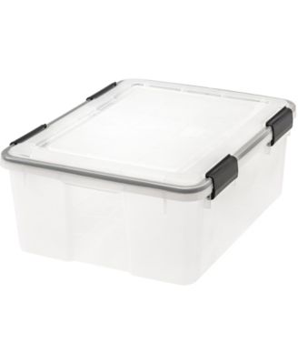 30.6qt WEATHERPRO Airtight Plastic Storage Bin with Lid and Seal and Secure Latching Buckles