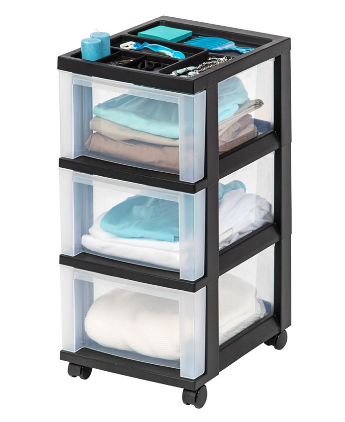 IRIS USA Iris Medium 3Drawer Storage Cart with Organizer Top & Reviews