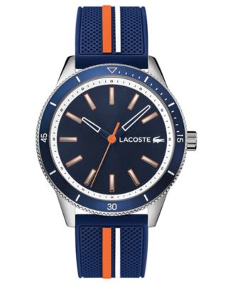 Lacoste Men's Key West Blue Rubber Strap Watch 42mm
