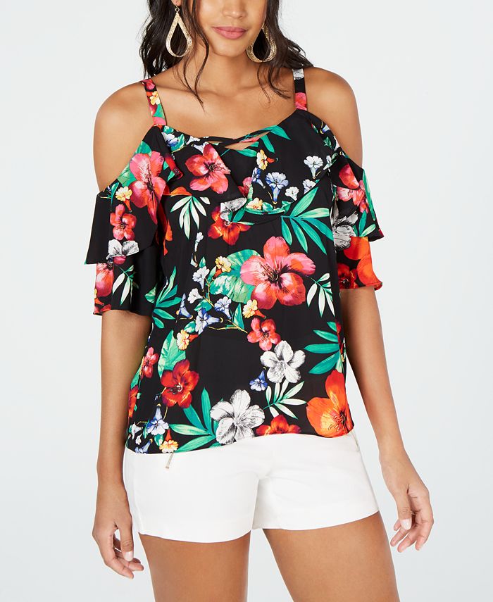 Thalia Sodi Ruffled Cold Shoulder Top Created for Macy s Macy s
