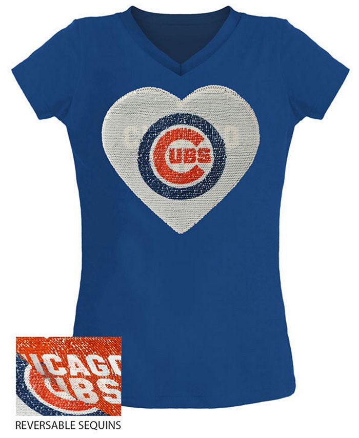 5th & Ocean Big Girls Chicago Cubs Flip Sequin T-Shirt - Macy's