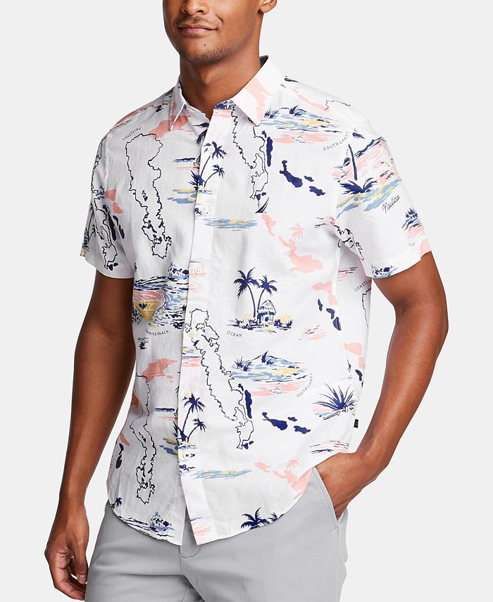 CLASSIC FIT SHORT SLEEVE SHIRT IN ROW BOAT PRINT