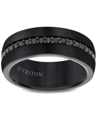 Men's Sapphire 8mm Band (9/10 ct. t.w.) in Black Tungsten Carbide 