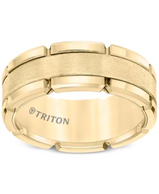 Men's Brushed Comfort-Fit 8mm Wedding Band in Yellow Tungsten Carbide