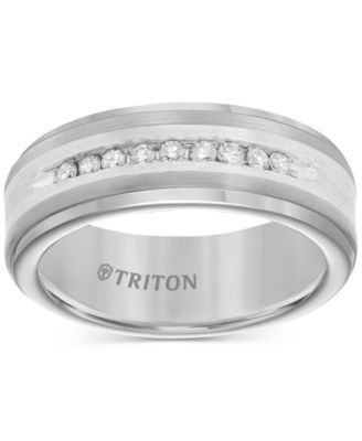 tungsten carbide diamond mens wedding band