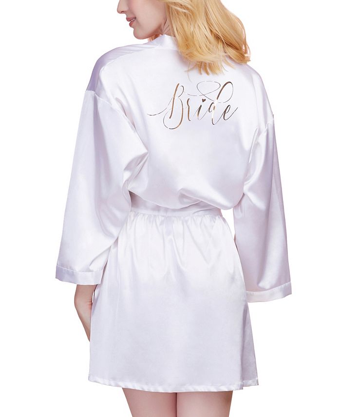 Dreamgirl Women's Satin Charmeuse Bride Robe with Adjustable Front Tie