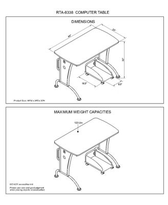 RTA Products Techni Mobili Modern Computer Desk