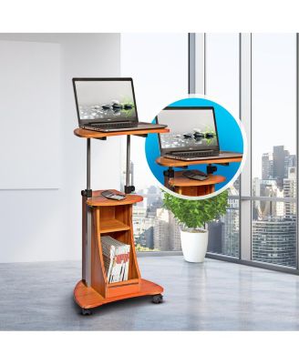 Techni Mobili Sit-to-Stand Rolling Adjustable Laptop Cart
