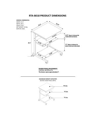 Techni Mobili Rolling Laptop Cart