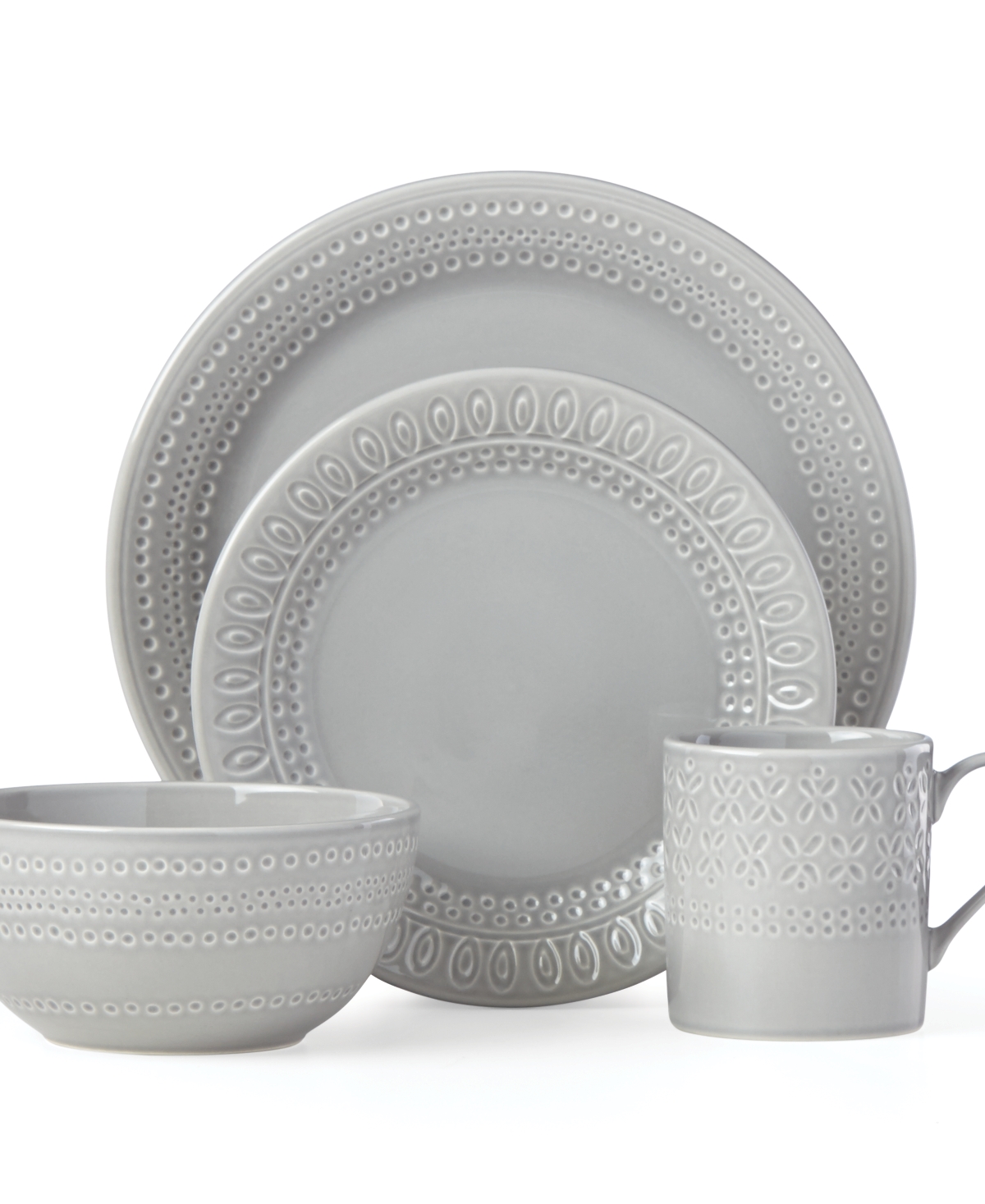 Willow Drive 4 Piece Place Setting - Grey