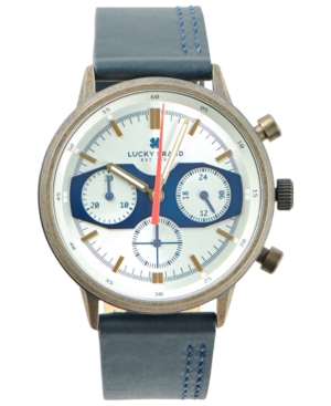 LUCKY BRAND MENS FAIRFAX MF NAVY LEATHER STRAP 40MM
