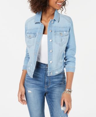 Juniors' Distressed Jean Jacket 