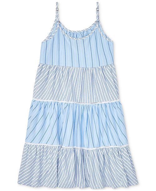 Polo Ralph Lauren Big Girls Tiered Striped Cotton Dress & Reviews ...