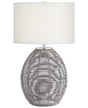 Kathy Ireland Grey Basket Table Lamp