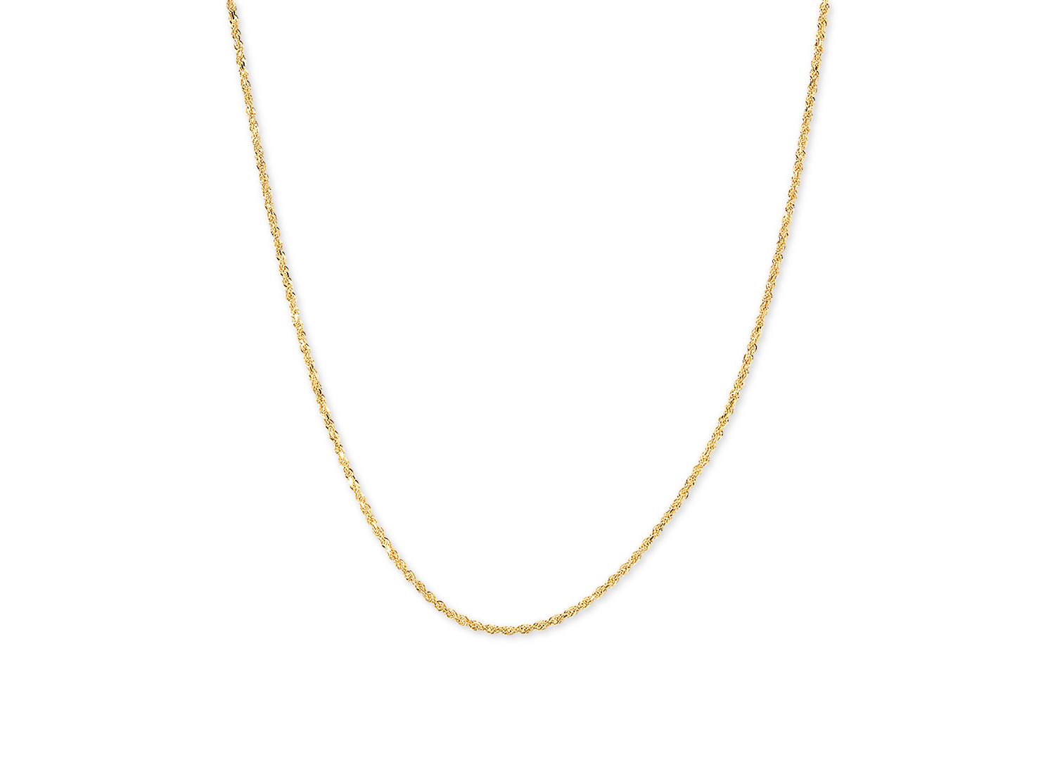 Glitter Rope 18" Chain Necklace (1-5/8mm) in 14k Gold