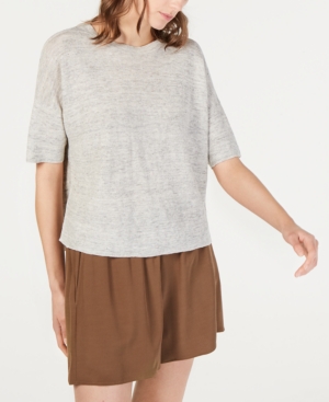 EILEEN FISHER ORGANIC LINEN ROUND-NECK SWEATER