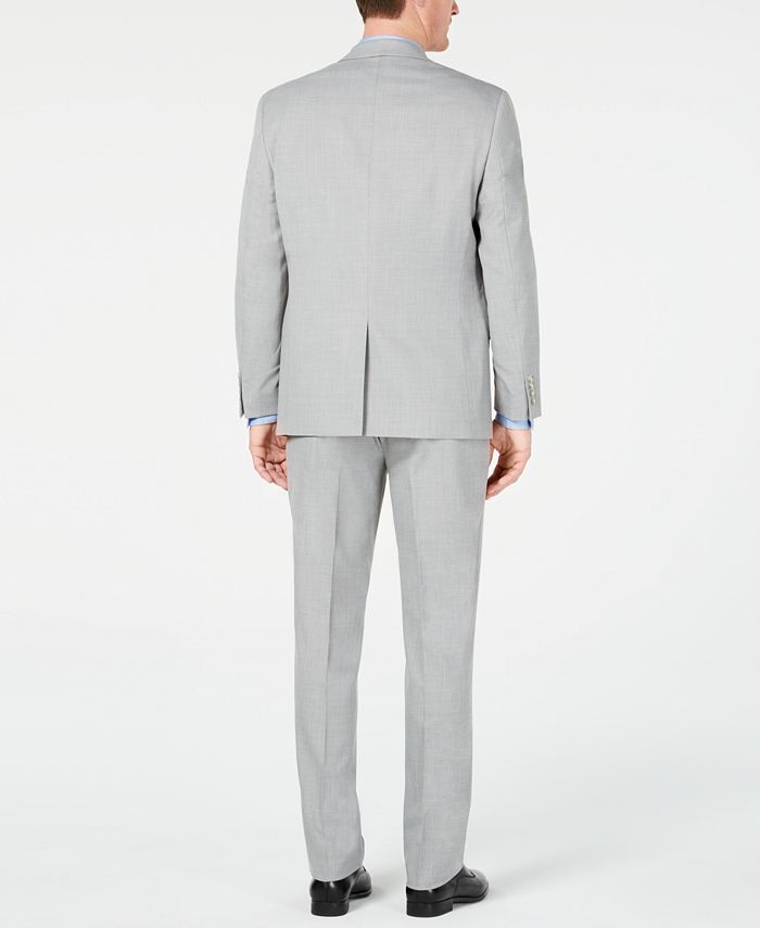 Club Room Men's Classic-Fit Stretch Light Gray Stepweave Suit, Created ...