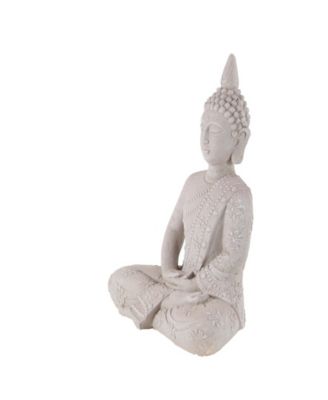 Grey Magnesium Oxide Buddha Garden Sculpture, 28 x 19 x 13