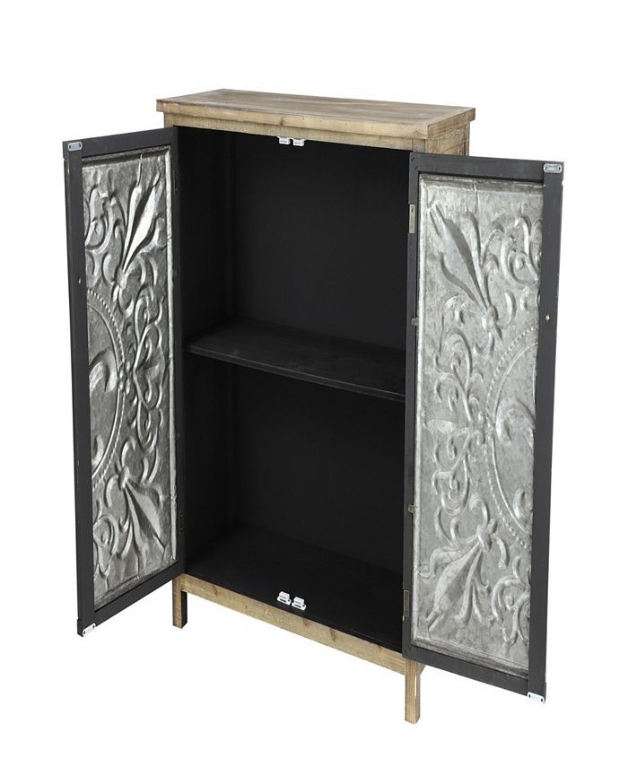 Rosemary Lane Rustic 38" x 36" Rectangular TwoDoor Wood and Iron