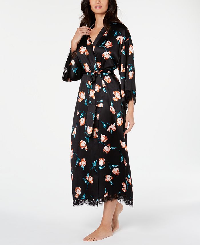 INC International Concepts INC LaceTrim Printed Wrap Robe, Created for Macy's Macy's